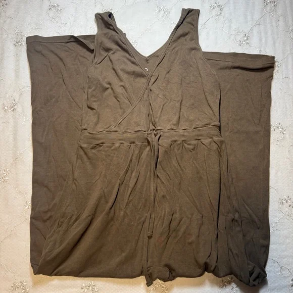 sweat & milk brown wrap‑front nursing jumpsuit – size s/m - Picture 1 of 5